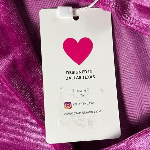 Caryn Lawn Betsy Collar Velvet Dress Fuchsia Pink Tunic Top One Size Fits Most - Picture 8 of 9